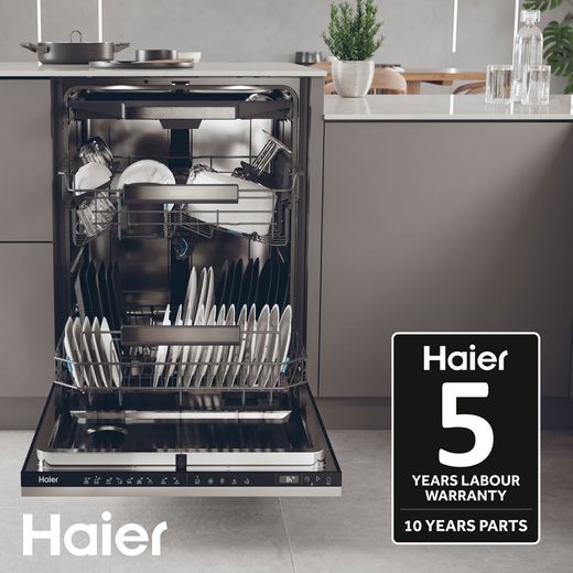 Haier I-Pro Shine Series 5 Slimline Dishwasher - White - Annotation - 5yr warranty